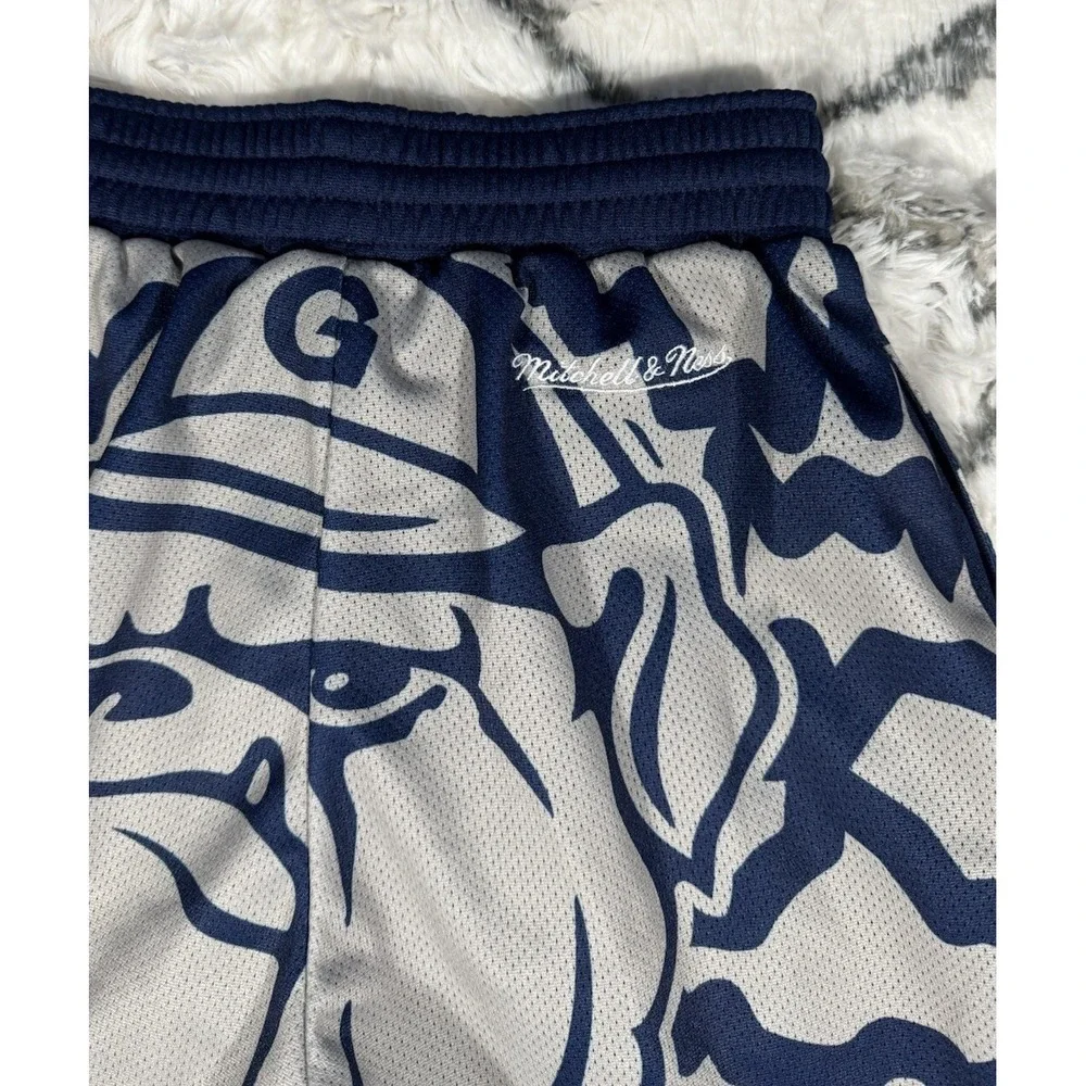 MITCHELL & NESS Georgetown Jumbotron 2.0 Sublimated Shorts Blue Mens S *NEW* $75